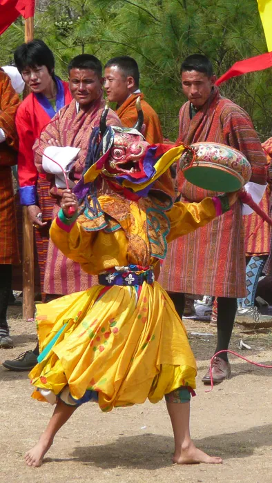 Lamas giving a send-off in Eastern Bhutan