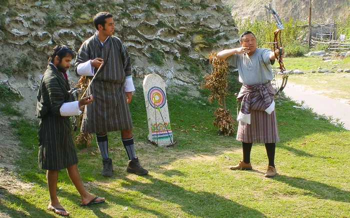 Lamas giving a send-off in Eastern Bhutan