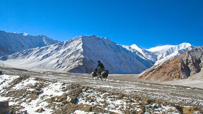 At least cycling uphill keeps you warm