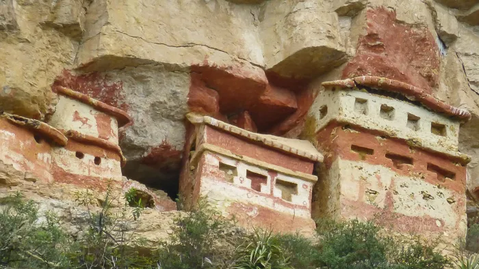 The pre-Inca cliff tombs at Revash, Chachapoyas district