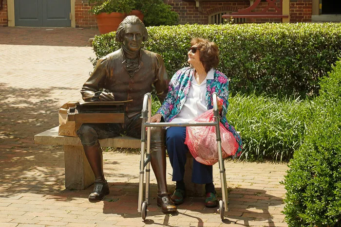 Having a chat with Thomas Jefferson, Williamsburg, Virginia
