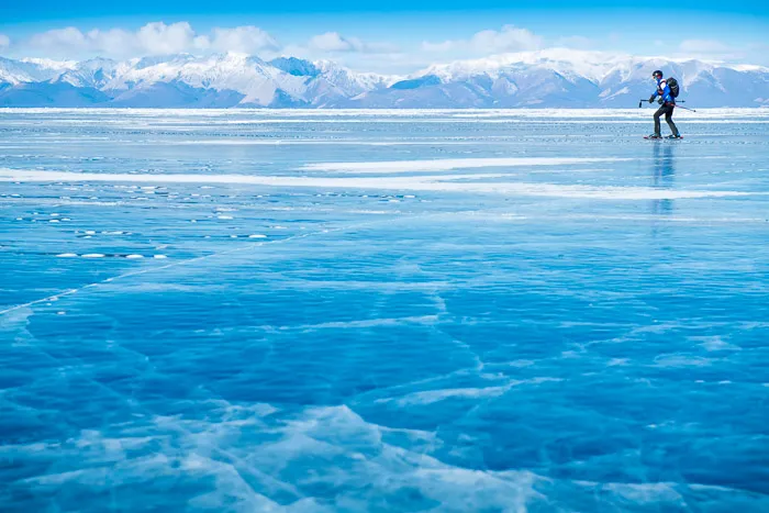 Skating on blue ice