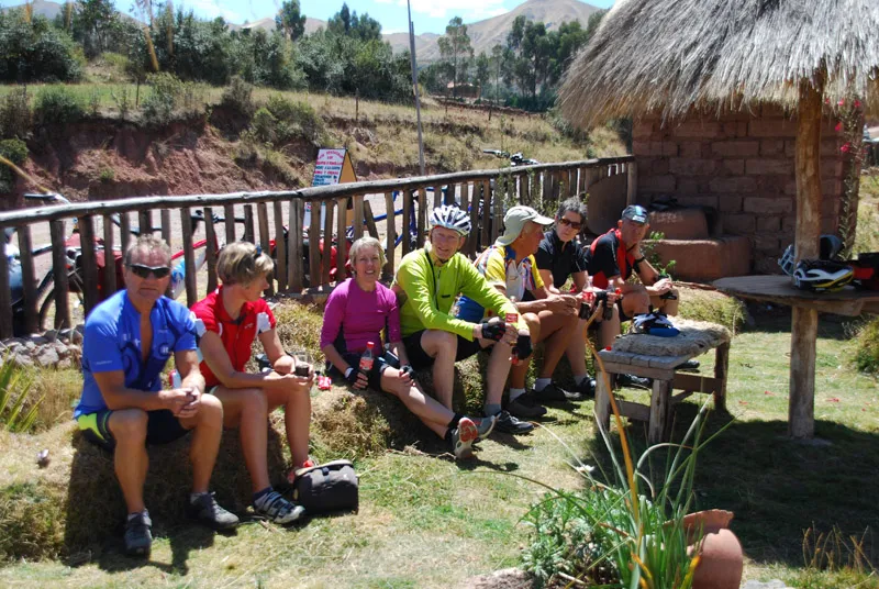 Cyclists resting