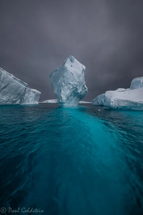 Tombstone in the iceberg graveyard, Antarctica