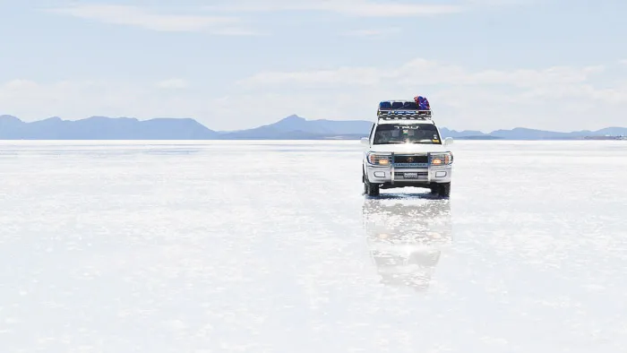 Crossing the Salar de Uyuni