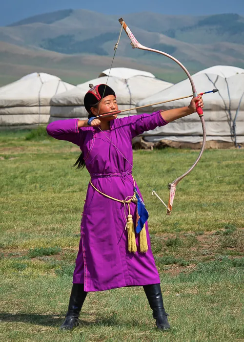 Young Mongolian girl inside her ger, and lamb! © Kairi Aun